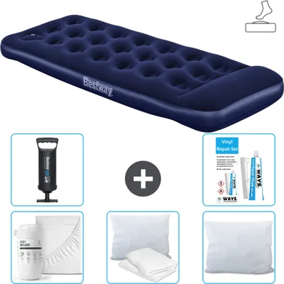 Produktbild von Bestway Luftmatratze - 1 Person - 76 x 185 x 28 cm - Blau - Inklusive Zubehör