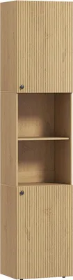 Immagine prodotto di Mobiletto alto da bagno, 6 livelli, finitura rovere, ripiani regolabili