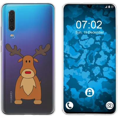 Produktbild von PhoneNatic Case kompatibel mit Huawei P30 Silikon-Hülle X Mas Weihnachten Rentier M3