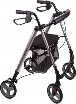 Produktbild von Aluminium Rollator AT51112 silber, leicht, höhenverstellbar, faltbar, inkl. Tasche