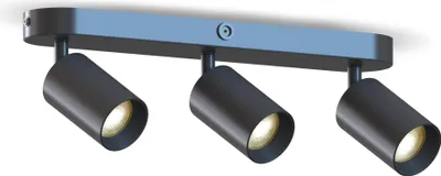 Produktbild von Calex LED Deckenlampe, 3-flammig GU10 Spots, Deckenstrahler, Schwenkbar, Oval, Schwarz & Gold