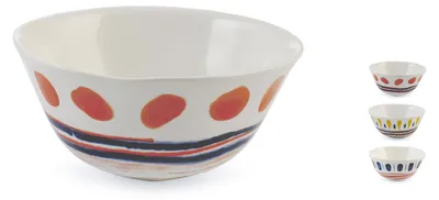 6er-Set Porzellan-Bowls, Boho-Stil, mehrfarbig, 16 cm