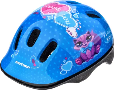 Immagine prodotto di Casco di sicurezza Meteor, casco per bambini, casco da bicicletta, pattini a rotelle, casco KS06 casco da bicicletta per bambini, taglia XS 44-48 cm Kitty