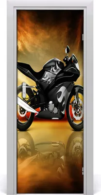 Produktbild von Tulup Türaufkleber 75x205 cm Dekorative Aufkleber Selbstklebend Wasserdichte Tapete Abnehmbar Schlafzimmer Wohnzimmer Wohnkultur - Klebstoff Sportmotorcycles