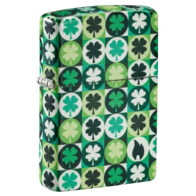 Produktbild von Zippo Sturmfeuerzeug - Klee Design Glow-in-the-Dark - Nachfüllbar für eine lebenslange Verwendung - Geschenkbox - Metallgehäuse -  USA