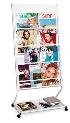 Produktbild von Solidchoice – Broschürenständer und Zeitungsständer in Weiß mit 4 Ebenen