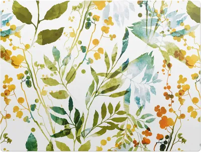 Produktbild von Aquarell-Blätterwiese – Bodenschutzmatte – Stuhlunterlage 120x90 cm – Rutschfest – Hartbodenmatte