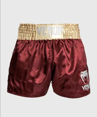 Produktbild von Venum Classic Muay Thai Shorts Weinrot Gold Weiss Gre L