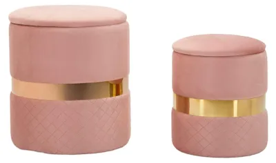 Obrázek produktu pro Mauro Ferretti Sada 2 stoliček s kontejnerem Sheffild Pink