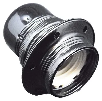 E27-Lampenfassung mit 2 Ringen, perlgrau, dekorativ, 1 Stück