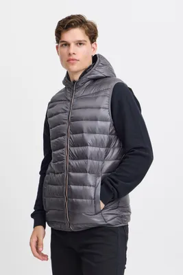 Zdjęcie produktu dla Blend BHOuterwear męska kamizelka pikowana kamizelka outdoorowa kamizelka z kapturem kieszenie na zamek błyskawiczny regular fit