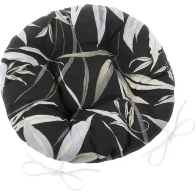 Produktbild von EMA rundes, gestepptes Sitzkissen - 40 cm Durchmesser - Schwarz,Grau