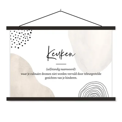 Produktbild von MuchoWow® Textilposter Küche - Zitate - Sprichwörter - Küche - Definition - Wörterbuch - Opa 150x100 cm mit schwarzem Rahmen - Schlafzimmer
