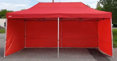 Produktbild von Faltpavillon 3x6m ALU Standard volle Seitenwände - Rot