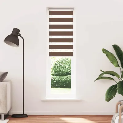 Produktbild von vidaXL Doppelrollo Braun 55x230 cm Stoffbreite 50,9 cm Polyester