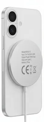 Image de Mayaxess, chargeur MagSafe magnétique 15 W pour iPhone 16 Plus, blanc