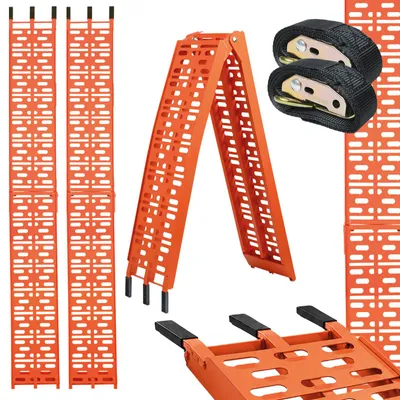 Produktbild von TRUTZHOLM 2x Auffahrrampe klappbar 228 cm Traglast 680 kg Alu orange gelocht Rampen Motorradrampen