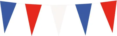 Image de Drapeau en papier -Ligne rouge blanc bleu, 10mtr.