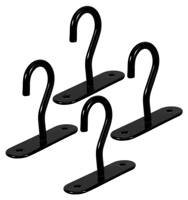 Produktbild von 4 stabile Deckenhaken für Pflanzen – Robuste Blumentopf-Hänger in Schwarz für Innen- und Außenbereich