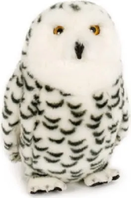 Produktbild von Plüschtier SchneeEule 30cm, schwarz weiß,  Eulen Stofftiere Kuscheltiere Vogel Vögel Greifvögel
