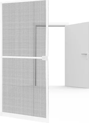 Produktbild von Jayseuw Fliegengitter Insektenschutz Tür 95x210cm Mückenschutz Mückengitter Pendeltüre mit Alu-Rahmen Weiß