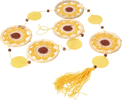 Produktbild von Traumfängerkette, Wanddeko 140 cm - Gelb, Traumfänger, Mobiles