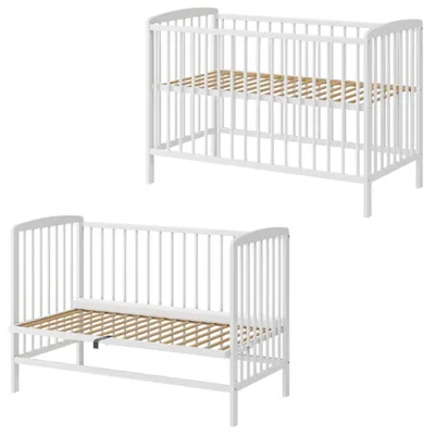 Zdjęcie produktu dla Łóżeczko 120x60(67) dostawne 2w1 Andrzej kolor BIAŁY