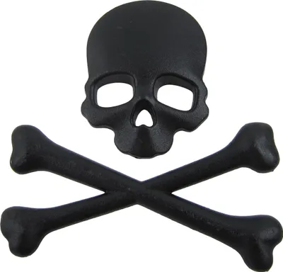 Immagine prodotto di Metallico, osso, teschio, "Totenkopf" (teschio) in nero. Adesivo esclusivo con emblema