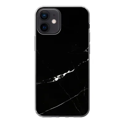 Produktbild von MuchoWow® Handyhülle Schutzhülle Hülle für iPhone 12 Marmor - Schwarz - Natursteine Silikon Softcase Handy Hülle - Schutzhülle
