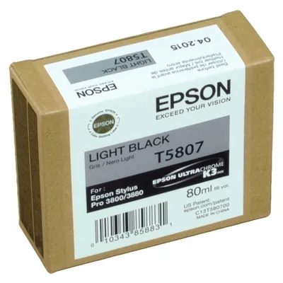 Produktbild von Epson Singlepack Light Black T580700, Schwarz, Tinte auf Pigmentbasis, 80 ml, 1 Stück(e), Einzelpackung