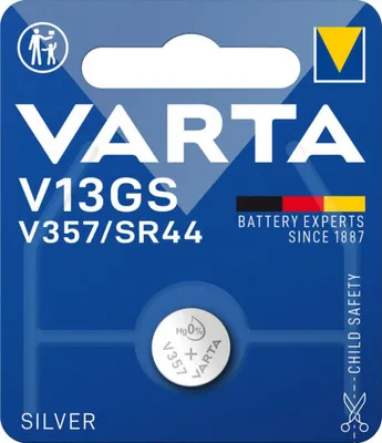 Obrázek produktu pro Varta -V13GS, Baterie na jedno použití, SR44, Oxid stříbrný, 1,55 V, 1 kusů, 155 mAh