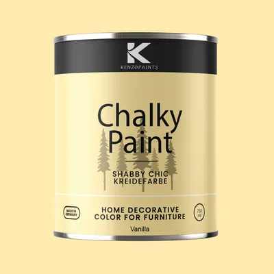 Produktbild von Kenzopaints Chalky Paint Kreidefarbe Möbelfarbe Möbellack 1Kg / 750ml - Vanilla