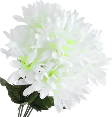 Produktbild von Dekolo Kunstblumen Blumensträuße Kunstpflanzen Chrysanthemen für den Friedhof Weiß 33cm