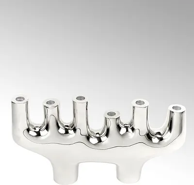 Produktbild von Lambert Jackson Kerzenhalter Aluminium Nickel glänzend H 25 cm, L 46 cm 40940