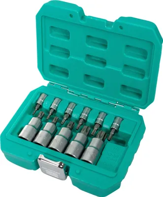 Immagine prodotto di Set di 11 punte TX 1/2 pollici Q-50 in acciaio di Wiesmann 1893 I ampio set di punte nelle misure TX 10 - TX 60 I in pratica scatola per il trasporto I 81451