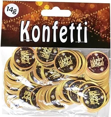 Produktbild von Konfetti Happy Birthday schwarz/gold 14g