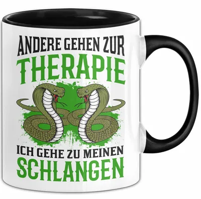 Produktbild von Schlangen Tasse Geschenk Andere Gehen Zur Therapie Ich Gehe Zu Meinen Schlangen Reptilien (Schwarz)