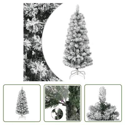 Image de The Living Store Sapin de Noël artificiel pliable enneigé 150 cm