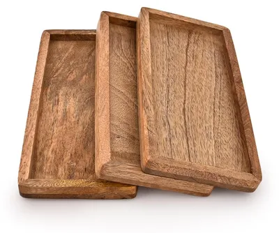 Mangoholz-Servierschalen, Set mit 3, 25,4x11,43x1,9 cm