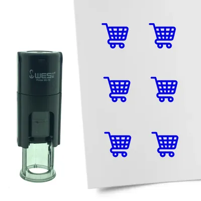 Obrázek produktu pro CombiCraft Stamp Nákupní košík 10mm kulatý - modrý inkoust