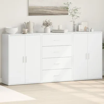 Obrázek produktu pro vidaXL Příborníky 3 ks. Bílé 60x31x84 cm Materiál na bázi dřeva