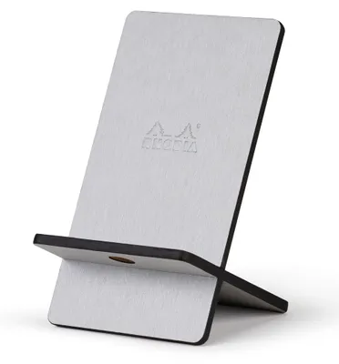 Produktbild von Rhodia Handyhalter italienischem Kunstleder 13x8x8,5 cm Silber 194407C