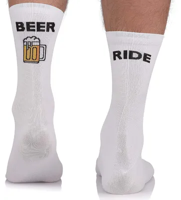 Produktbild von TODO Fahrradsocken Herren und Damen. Atmungsaktive Rennrad Socken. Bier Fahrrad-Socken Herren, Radsocken (Beer Ride, 47-50)
