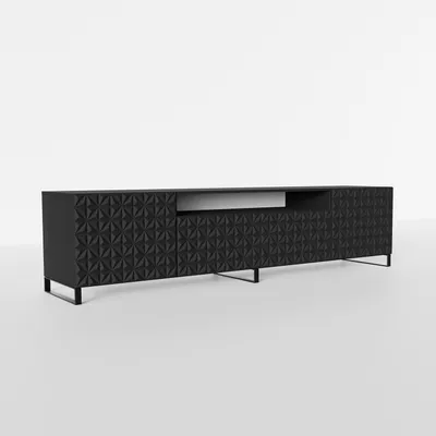 Produktbild von MEBLINI TV-Schrank 200cm Lang - Fernsehschrank - TV Lowboard Industrial - Unterschrank für Fernseher - TV-Unterschrank - TV-Schrank - CALIO - 200x41x53cm - Schwarz Matt