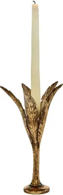 Produktbild von Goodwill Kerzenhalter Palm Metall Gold 15 cm (ohne Kerze)