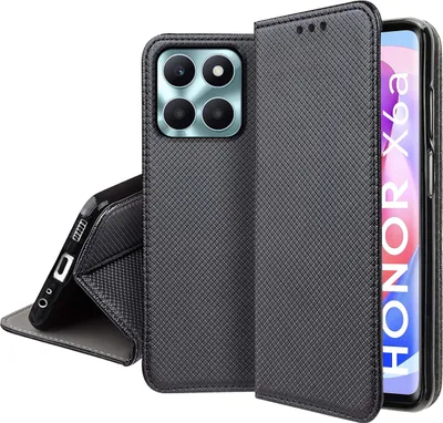 Zdjęcie produktu dla Etui do Honor X6A SMART MAGNET CASE PORTFEL + SZKŁO 9H