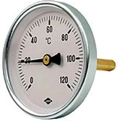 Obrázek produktu pro JAKO bimetalový teploměr 1/2 palce vzadu, délka dříku 100 mm, 300 mm, 0–120 °C, 1 ks.