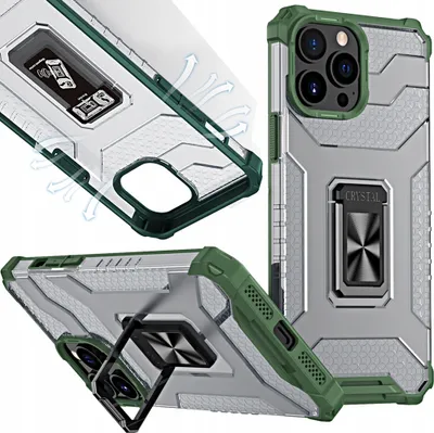 Obrázok produktu pre Kryštálový prsteň Etui kryt puzdra pre Iphone 13 Pro Green
