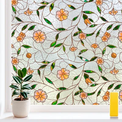 Fensterfolie Blumenmuster, statisch haftend, UV-Schutz, 59,5x200 cm