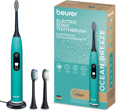Zdjęcie produktu dla Elektryczna szczoteczka soniczna z 5 trybami, 80 000 wibracji, wyświetlaczem, czujnikiem nacisku, baterią wystarczającą na 22 dni użytkowania oraz 2 końcówkami szczoteczki